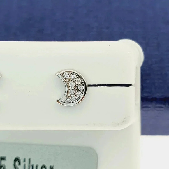 "#925 Sterling Silver CZ Stud Earrings for Women/Girl, US925P1023 - Picture 9 of 11